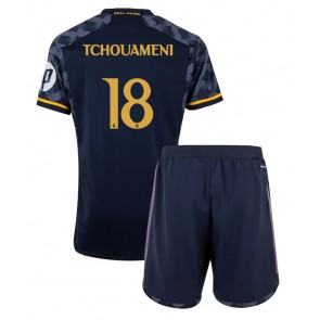 Real Madrid Aurelien Tchouameni #18 Udebanesæt Børn 2023-24 Kort ærmer (+ korte bukser)